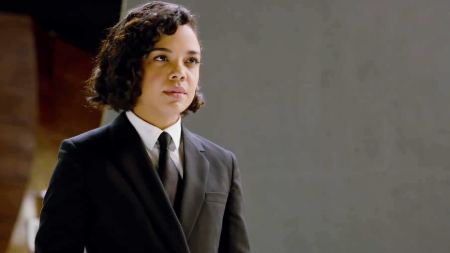 Tessa Thompson as the rookie Agent M in Men in Black: International